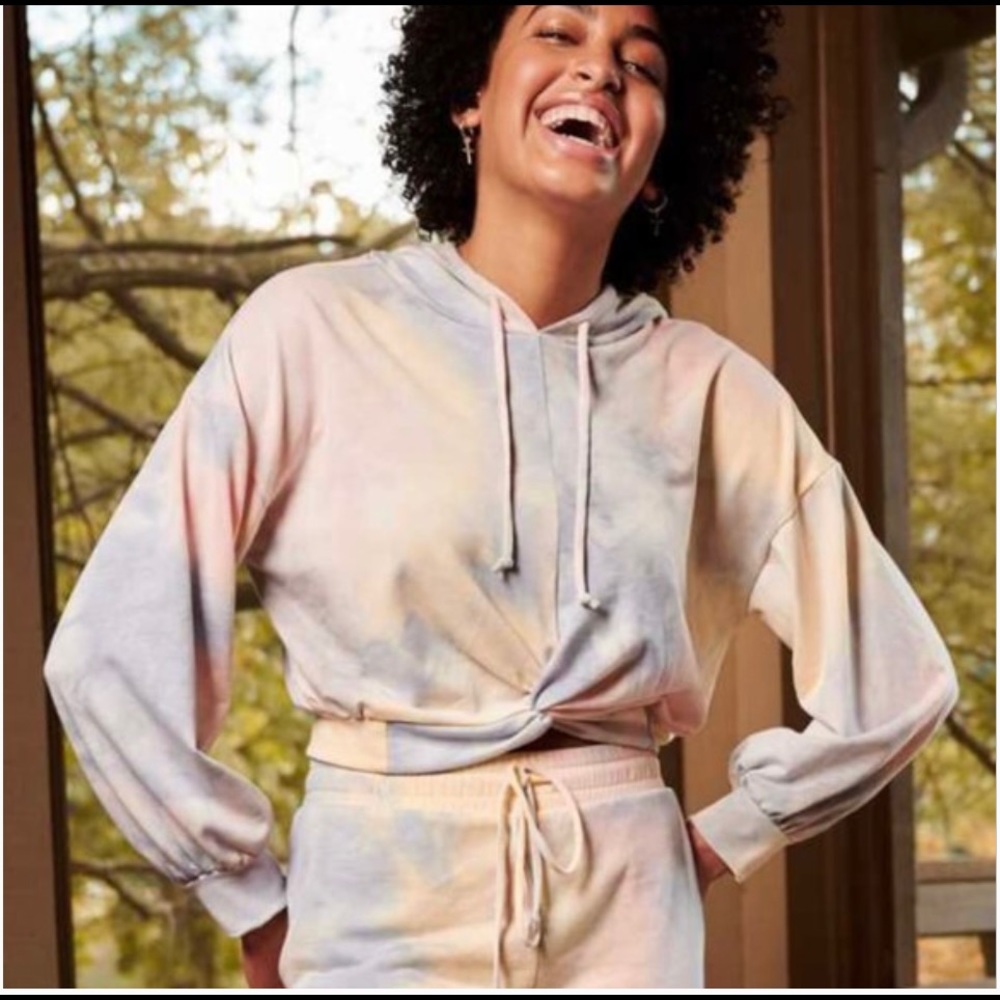 Revival Tie Dye Hoodie Top Knotted Front NEW - Picture 4 of 4